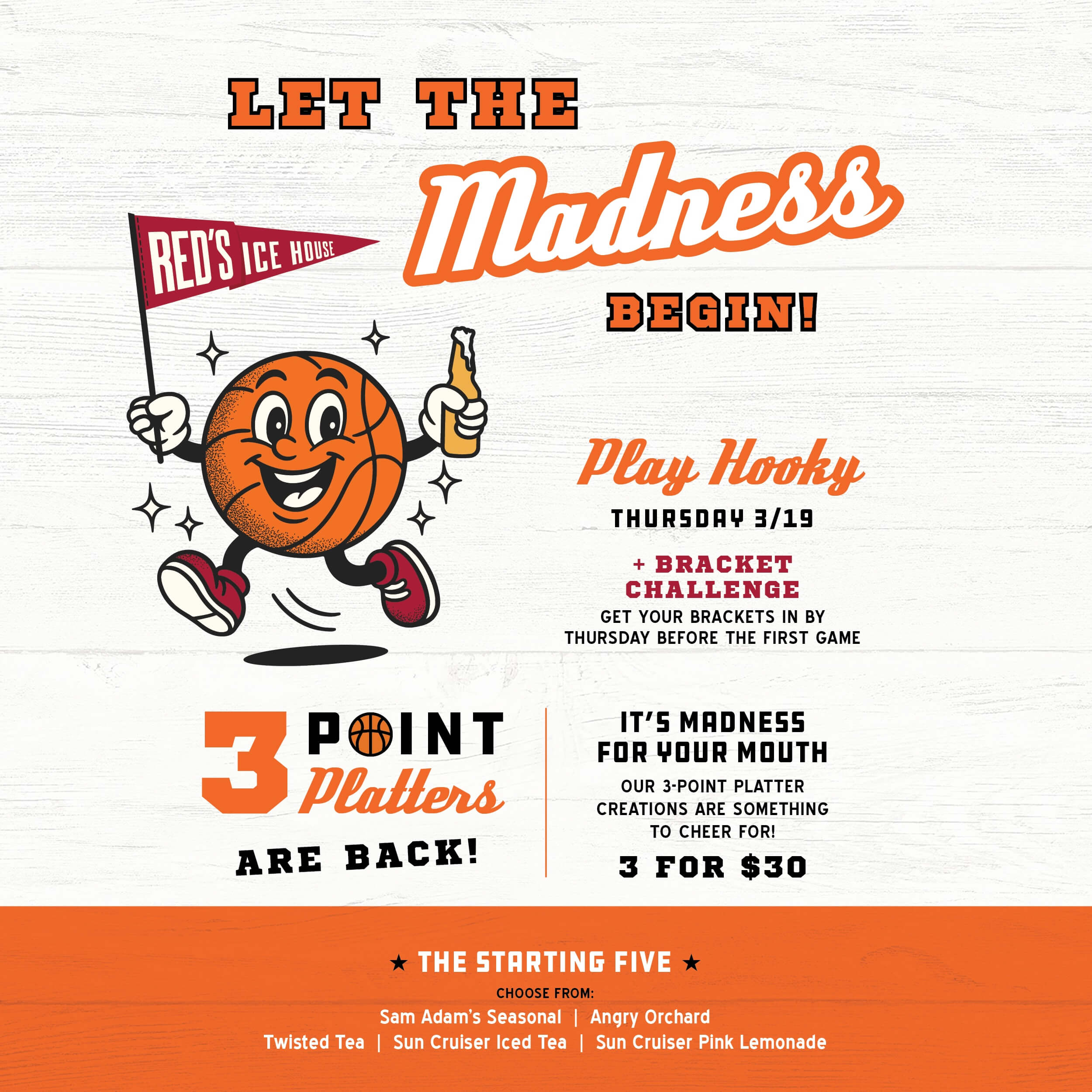 March Madness 2026 Shem Creek Red's Ice House bracketology